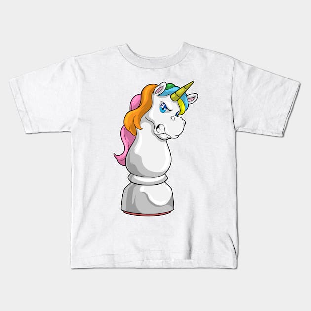 Chess Piece knight as Unicorn - Chess Kids T-Shirt by Markus Schnabel